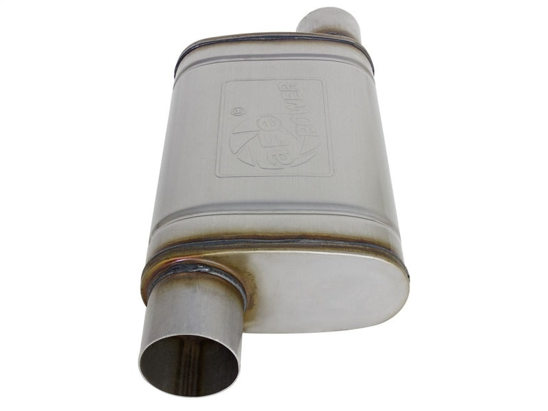 aFe MACH Force-Xp 409 SS Muffler 3in ID Offset/Offset x 4in H x 9in W x 14in L - Oval Body