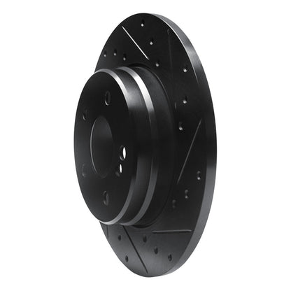 R1 Concepts R1 98-03 Mercedes-Benz E320 Rear Right Drilled & Slotted Black Brake Rotor