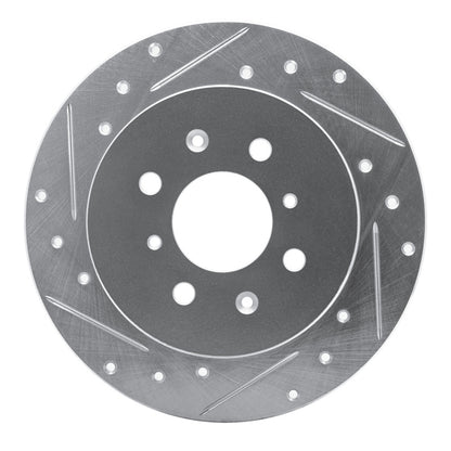 R1 Concepts R1 01-05 Acura EL Rear Left Drilled & Slotted Silver Brake Rotor