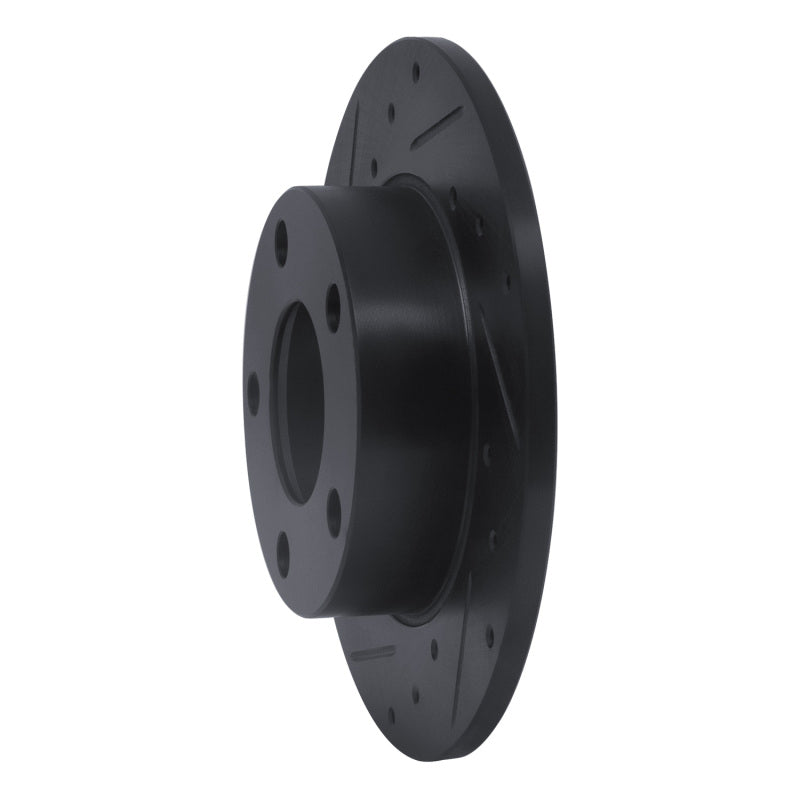 R1 Concepts R1 96-05 Audi A4 Quattro Rear Left Drilled & Slotted Black Brake Rotor