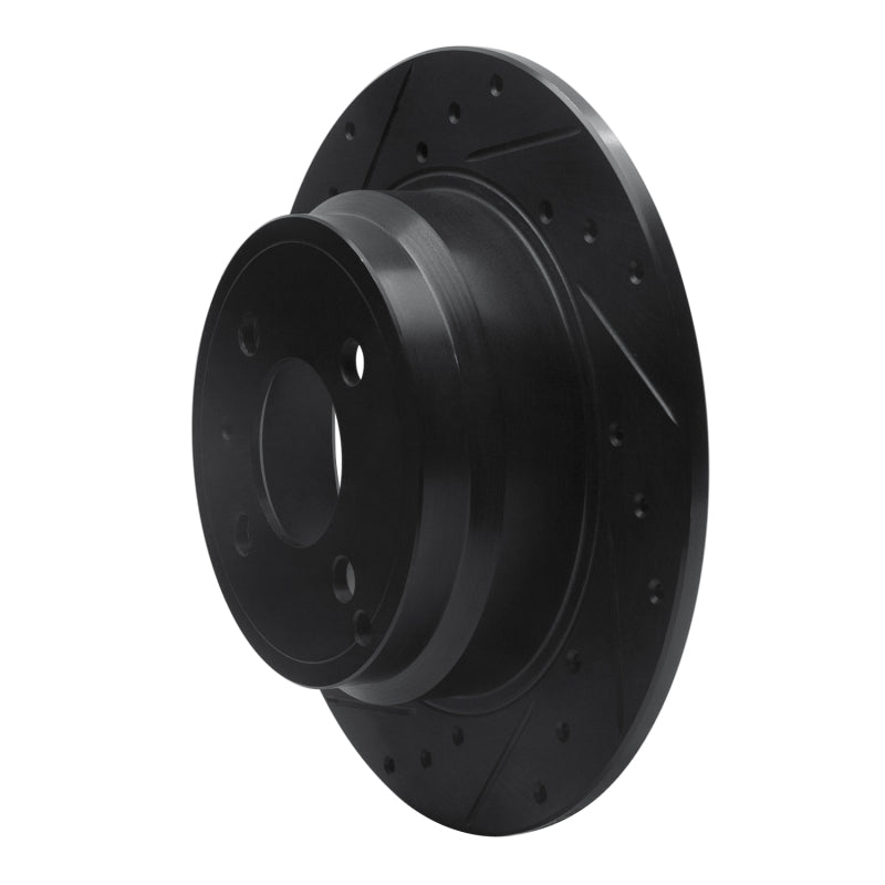 R1 Concepts R1 93-95 Volvo 850 Rear Left Drilled & Slotted Black Brake Rotor
