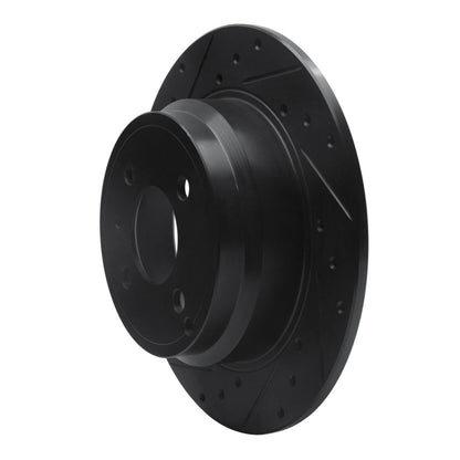 R1 Concepts R1 93-95 Volvo 850 Rear Left Drilled & Slotted Black Brake Rotor