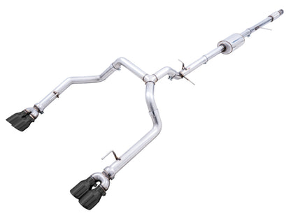 AWE Tuning 4th Gen GM 1500 5.3L 0FG Cat-Back Split Rear Exit (w/ Bumper Cutouts) - Quad Diamond Tips