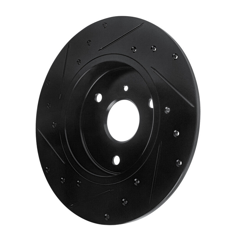 R1 Concepts R1 05-16 Smart Fortwo Front Right Drilled & Slotted Black Brake Rotor