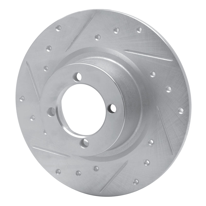 R1 Concepts R1 67-76 BMW 1600 Front Left Drilled & Slotted Silver Brake Rotor