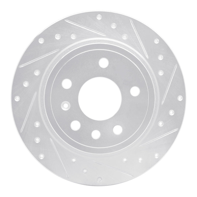 R1 Concepts R1 99-10 Saab 9-5 Rear Right Drilled & Slotted Silver Brake Rotor