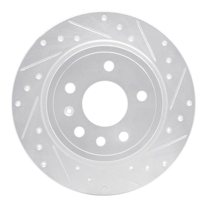 R1 Concepts R1 99-10 Saab 9-5 Rear Right Drilled & Slotted Silver Brake Rotor