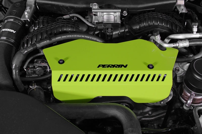 Perrin Performance PERRIN 22-26 Subaru WRX Pulley Cover - Neon Yellow (TALL - For Use w/o PERRIN AOS)