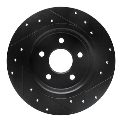 R1 Concepts R1 04-13 Volvo S40 Rear Left Drilled & Slotted Black Brake Rotor