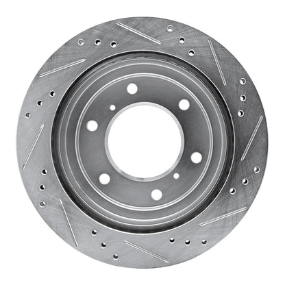 R1 Concepts R1 00-06 Mitsubishi Montero Rear Left Drilled & Slotted Silver Brake Rotor