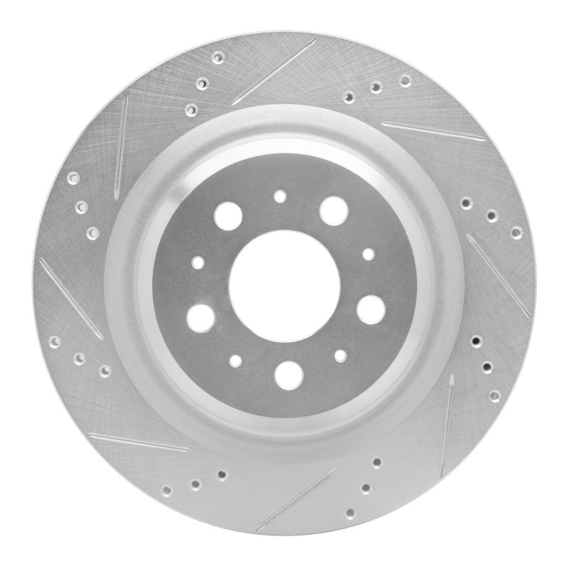 R1 Concepts R1 17-25 Tesla Model 3 Rear Left Drilled & Slotted Silver Brake Rotor