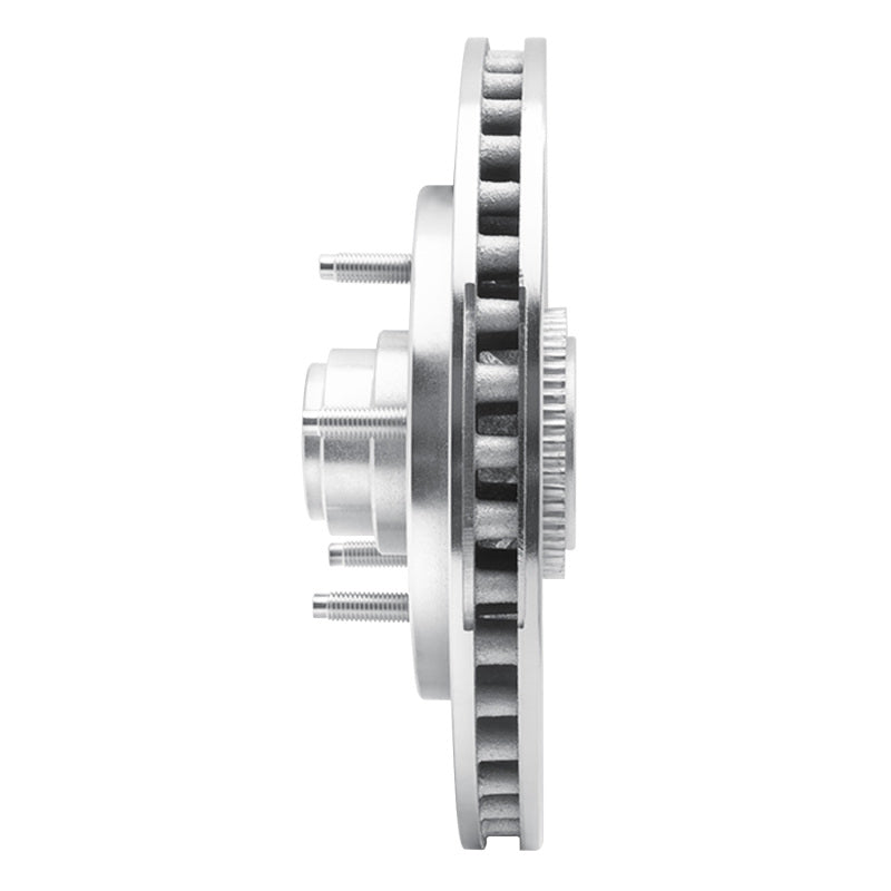 R1 Concepts R1 97-00 Ford F-150 RWD Front Right Drilled & Slotted Silver Brake Rotor