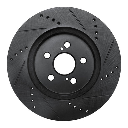 R1 Concepts R1 19-25 Toyota Corolla (US/Canada) Front Left Drilled & Slotted Black Brake Rotor