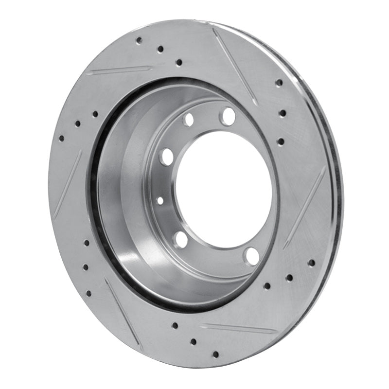 R1 Concepts R1 77-88 Porsche 928 Rear Left Drilled & Slotted Silver Brake Rotor