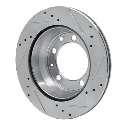 R1 Concepts R1 77-88 Porsche 928 Rear Left Drilled & Slotted Silver Brake Rotor