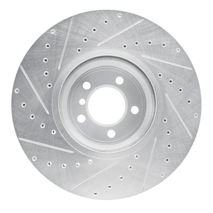 R1 Concepts R1 07-08 BMW ALPINA B7 Front Right Drilled & Slotted Silver Brake Rotor