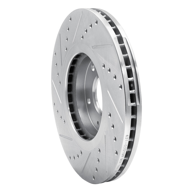 R1 Concepts R1 04-11 Hyundai AZERA Front Right Drilled & Slotted Silver Brake Rotor