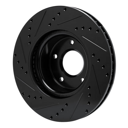R1 Concepts R1 05-06 Pontiac GTO Front Right Drilled & Slotted Black Brake Rotor