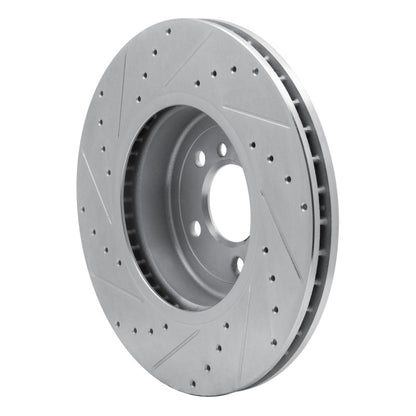 R1 Concepts R1 11-19 BMW 640I Gran Coupe Front Right Drilled & Slotted Silver Brake Rotor