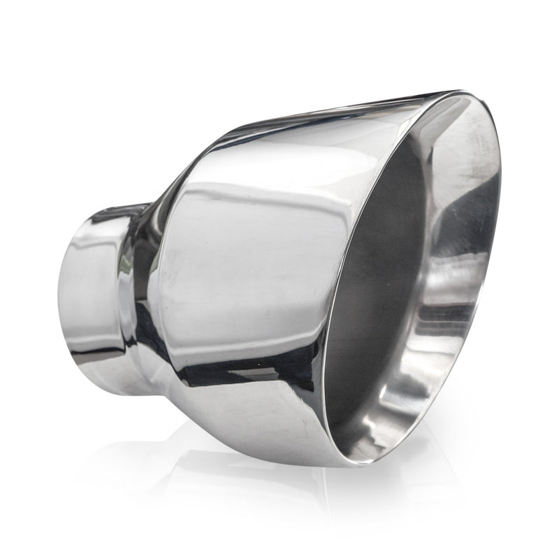 Stainless Works Conical Double Wall Slash Cut Exhaust Tip - 5in Body 3in Inlet 6-1/4in length
