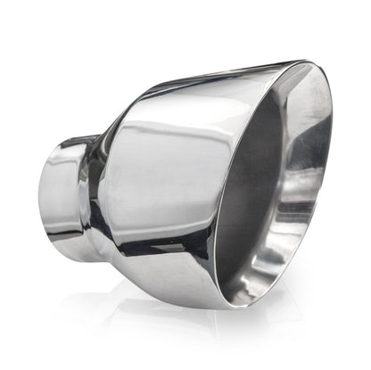 Stainless Works Conical Double Wall Slash Cut Exhaust Tip - 5in Body 3in Inlet 6-1/4in length
