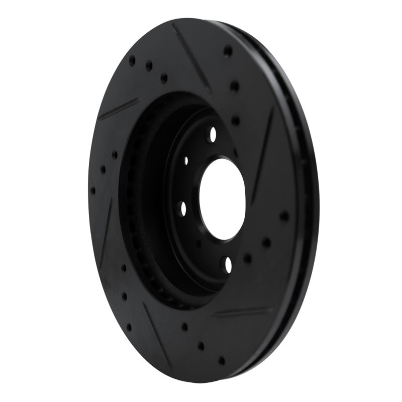 R1 Concepts R1 15-20 Honda Fit (USA/Canada) Front Left Drilled & Slotted Black Brake Rotor