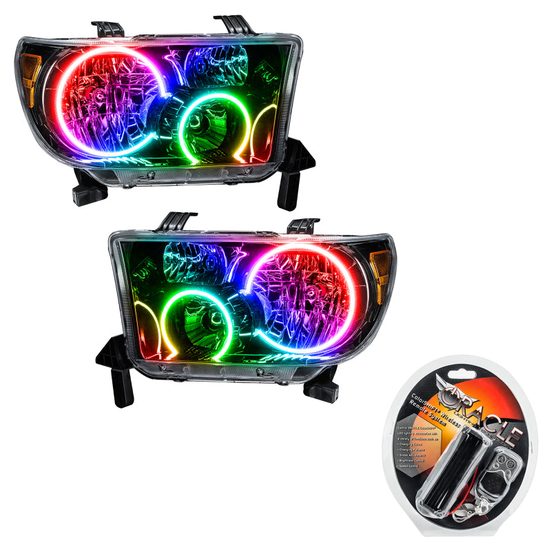 ORACLE Lighting Oracle 07-11 Toyota Tundra Pre-Assembled Headlights - Black Housing - ColorSHIFT