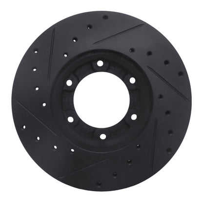 R1 Concepts R1 87-88 Toyota Pickup Front Right Drilled & Slotted Black Brake Rotor