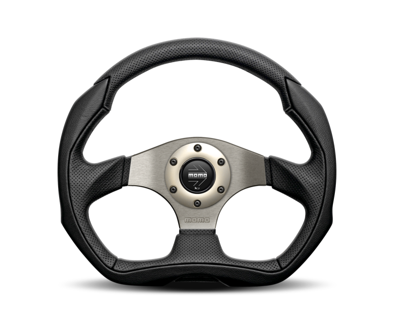 Momo Eagle Steering Wheel 350 mm - Black Leather/Anthracite Spokes