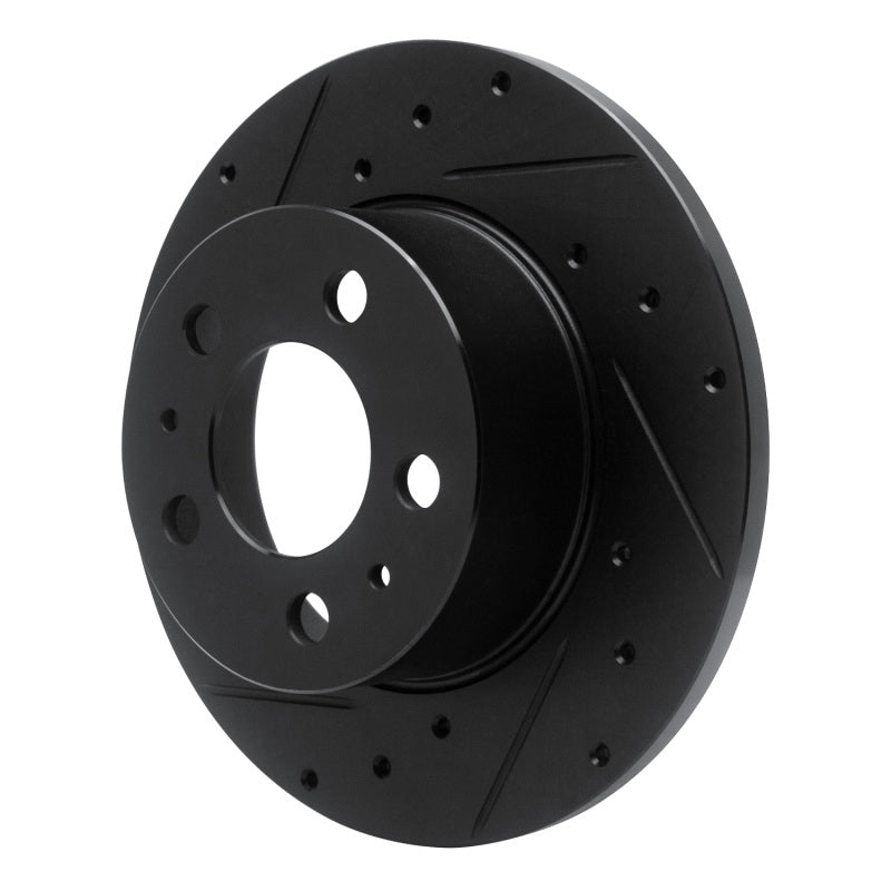 R1 Concepts R1 67-72 Volvo 142 Front Left Drilled & Slotted Black Brake Rotor