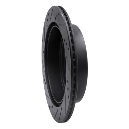 R1 Concepts R1 09-17 Suzuki Grand Vitara Rear Right Drilled & Slotted Black Brake Rotor