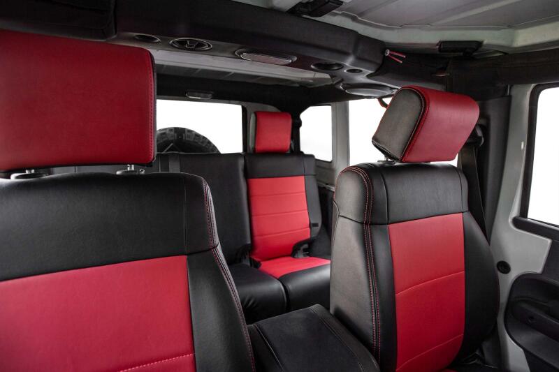 PRP Seats PRP 07-10 Jeep Wrangler JK Front Seat Covers/2 door or 4 door (Pair) - Black/Red