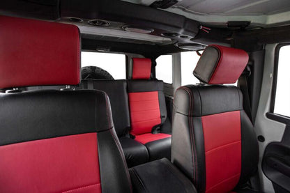 PRP Seats PRP 07-10 Jeep Wrangler JK Front Seat Covers/2 door or 4 door (Pair) - Black/Red