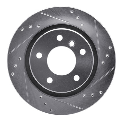R1 Concepts R1 99-06 BMW 323I Rear Right Drilled & Slotted Silver Brake Rotor