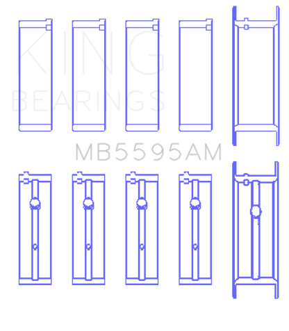 King Engine Bearings Nissan KA-24E Main Bearing Set - Size STD