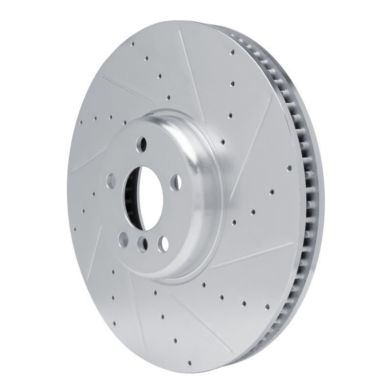 R1 Concepts R1 16-25 BMW 840i Right Front Drilled & Slotted Silver Brake Rotor