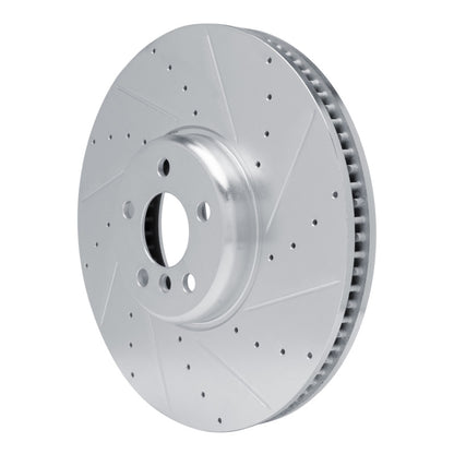 R1 Concepts R1 16-25 BMW 840i Right Front Drilled & Slotted Silver Brake Rotor