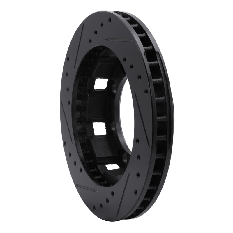 R1 Concepts R1 71-91 Chevrolet P30 Van Front Right Drilled & Slotted Black Brake Rotor