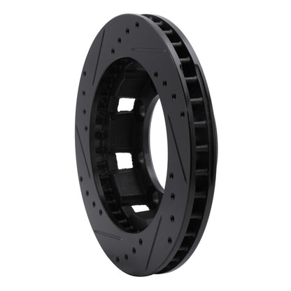 R1 Concepts R1 71-91 Chevrolet P30 Van Front Right Drilled & Slotted Black Brake Rotor