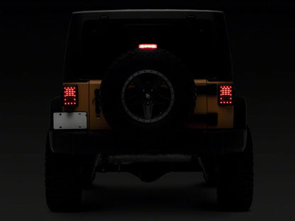 Raxiom 07-18 Jeep Wrangler JK Axial Series LED Tail Lights- Black Housing (Clear Lens)