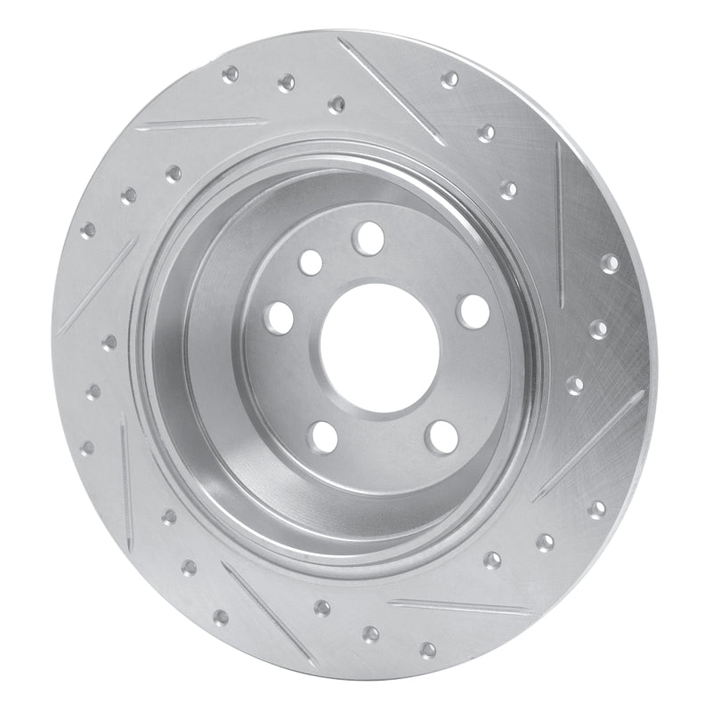 R1 Concepts R1 07-10 Volvo S80 Rear Left Drilled & Slotted Silver Brake Rotor