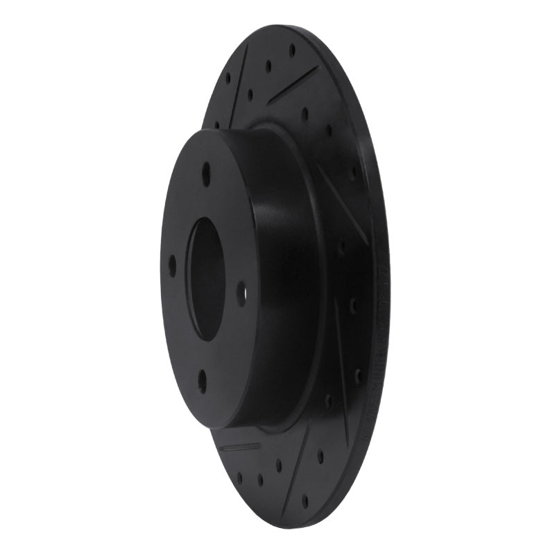R1 Concepts R1 04-06 Nissan Sentra Rear Left Drilled & Slotted Black Brake Rotor