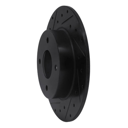R1 Concepts R1 04-06 Nissan Sentra Rear Left Drilled & Slotted Black Brake Rotor