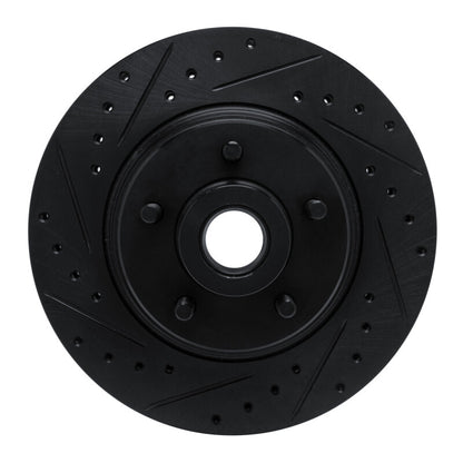 R1 Concepts R1 74-84 Chrysler Imperial Front Left Drilled & Slotted Black Brake Rotor