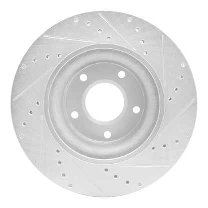R1 Concepts R1 05-06 Pontiac GTO Front Left Drilled & Slotted Silver Brake Rotor