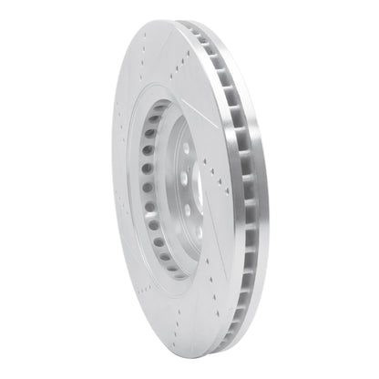 R1 Concepts R1 07-23 Lexus LS600h Right Front Drilled & Slotted Silver Brake Rotor