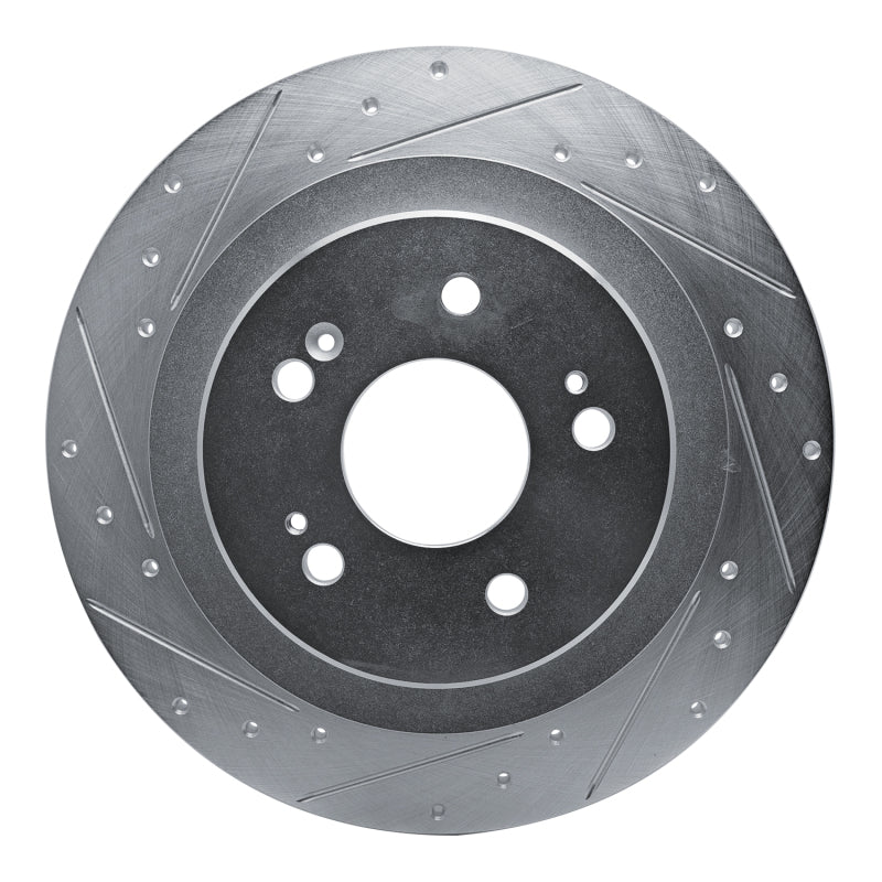 R1 Concepts R1 2021-2025 Acura TLX Rear Left Drilled & Slotted Silver Brake Rotor