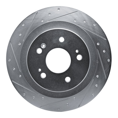 R1 Concepts R1 2021-2025 Acura TLX Rear Left Drilled & Slotted Silver Brake Rotor