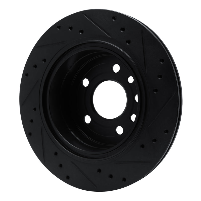 R1 Concepts R1 01-01 Cadillac CATERA Rear Left Drilled & Slotted Black Brake Rotor