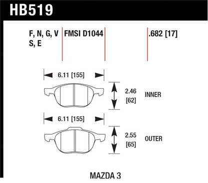 Hawk Performance Hawk 2013-2014 Ford Escape (FWD Only) HPS 5.0 Front Brake Pads